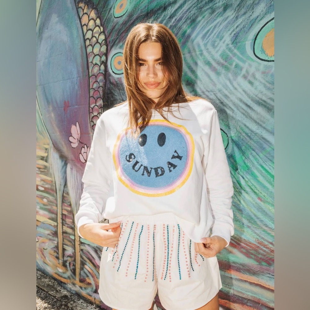 Queen of Sparkles Sunday Smiley Sweatshirt
